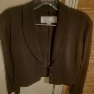 Black Cropped Shawl Collar Cardigan